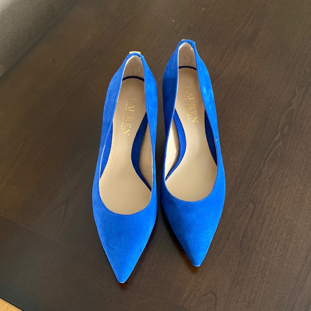 Ralph Lauren Blue Suede Heels